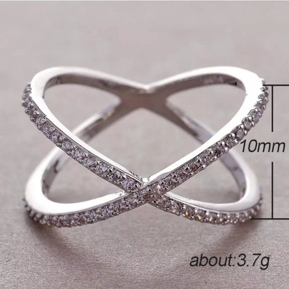 New CROSS Band Infinity pave White Sapphire Ring - Picture 6 of 7